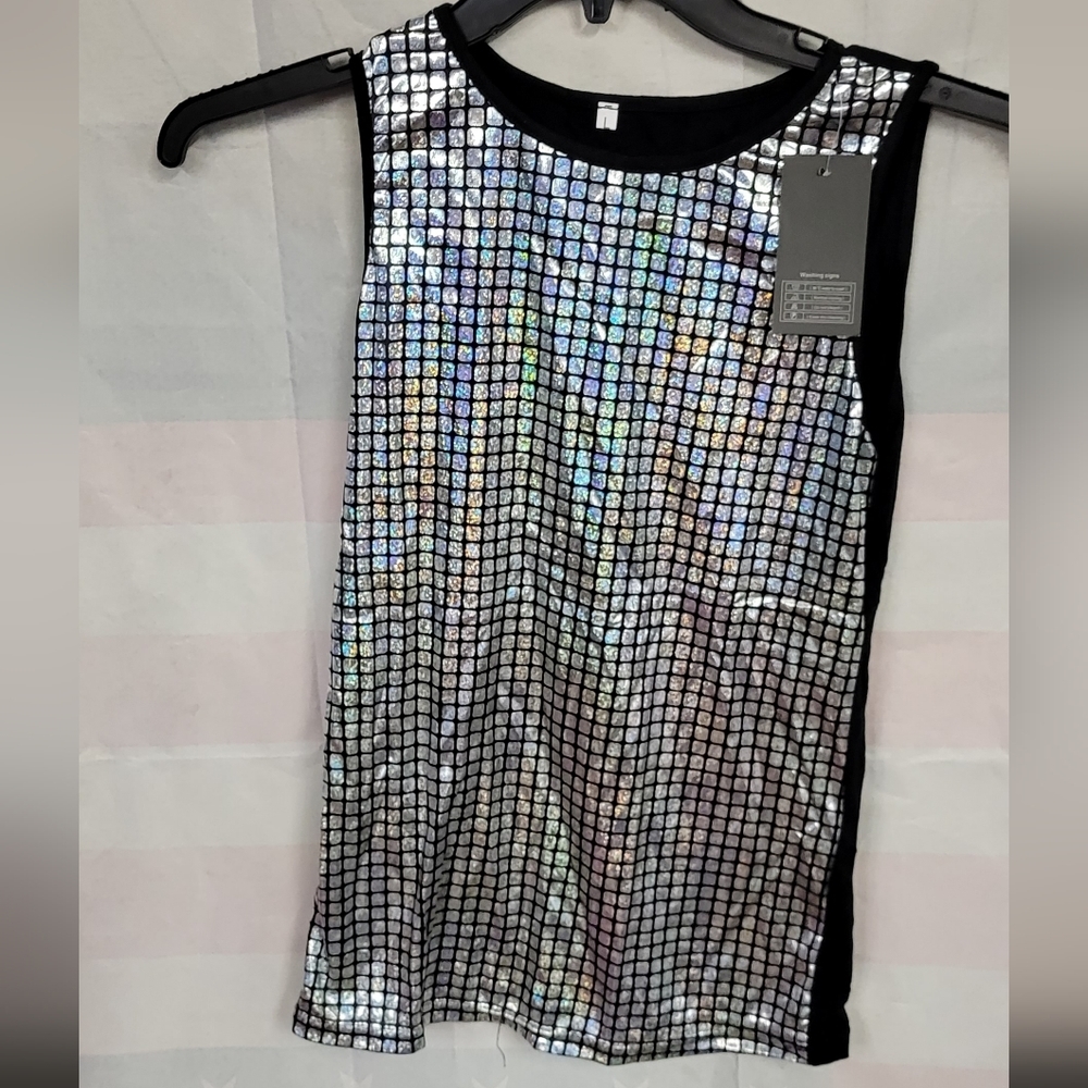Crown Silver & Black Square Tank Large